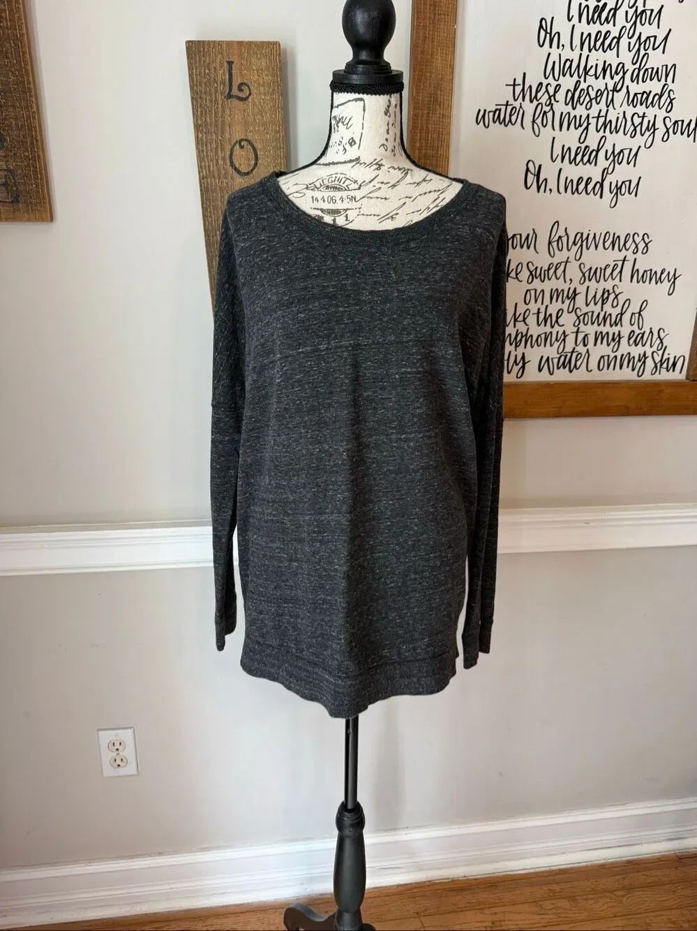 Calia by Carrie Underwood Women's Effortless Side Zip Sweatshirt Gray Sz Medium